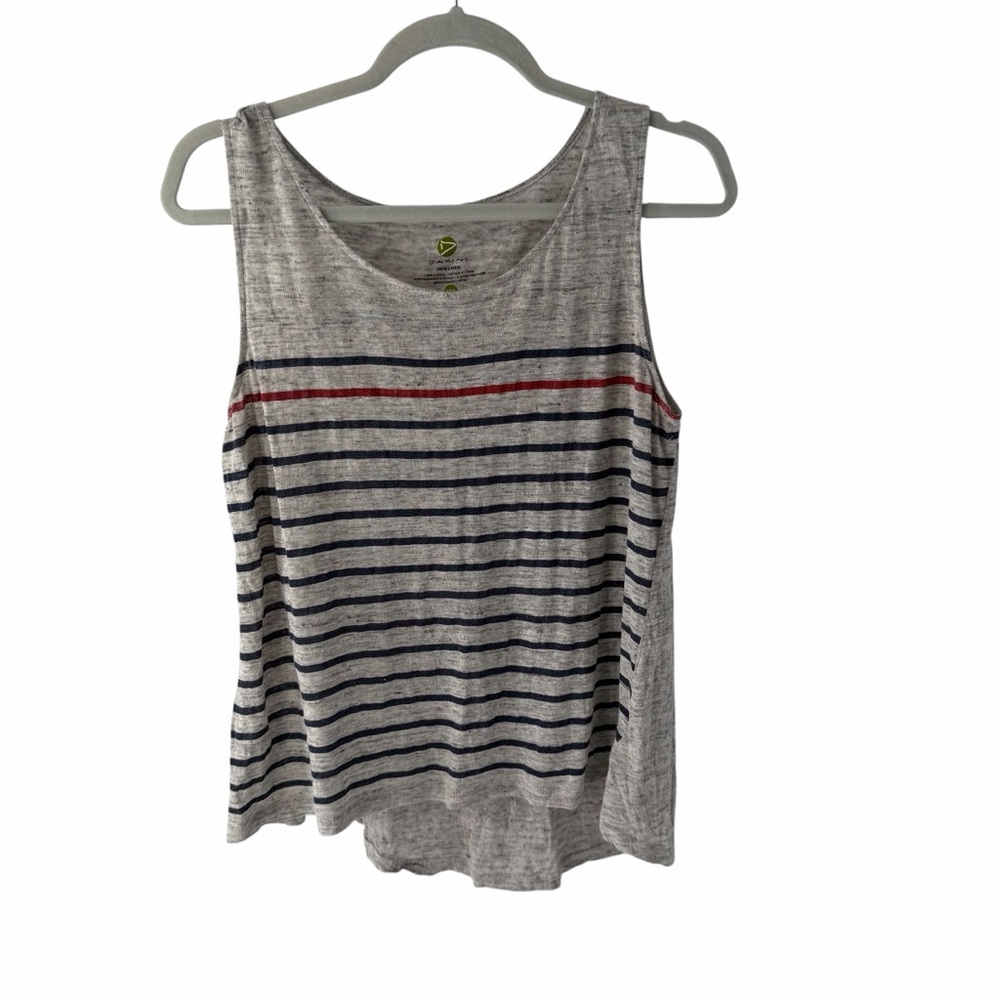 Dakini 100% Line Striped Tank Top - Gray, Red, and Blue